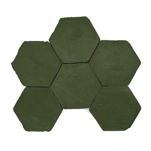 Piastrella esagonale Chroma 10 in verde per decorazione di pareti e pavimenti - Product Image 1