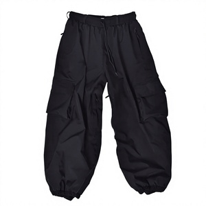 Pantalones de Nieve Negros de Cintura Alta 2026 con Forro Polar Cálido, Ventilación Transpirable, Cremalleras y Bolsillos Cargo en las Rodillas - Product Image 1