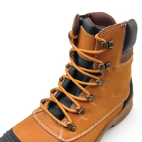 Bottes de sécurité au travail robustes chaussures de travail en cuir avec fermeture à glissière chaussures de sécurité de marque de Construction industrielle bout en acier pour hommes