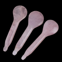 Rouleau de massage facial en quartz rose naturel Sialia, cuillère Gua Sha, outil de soin de la peau, thérapie par les cristaux, guérison
