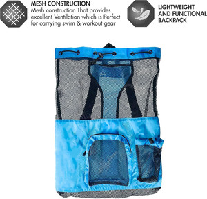 40-Lít Công suất đen lưới xác ướp túi phong cách hiện đại Ba lô giản dị cho bơi lội phòng tập thể dục bãi biển và thiết bị tập luyện - Product Image 4