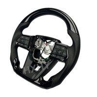 HXHY Upgrade Kulit Alcantara Serat Karbon LED untuk Setir Toyota Prado Land Cruiser LC300 Kustom Interior Asli