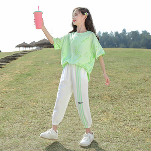 Vêtements d'été à manches courtes pour grandes filles, 4-15 ans, fabriqués en Chine - Product Image 3