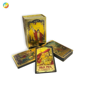 高级镀金甲骨文甲板定制印刷金箔边塔罗牌套装说明书纸质材料 - Product Image 2