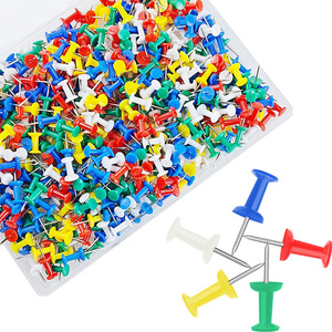 Punaises colorées 23 mm en plastique et acier en forme de H pour tableau de bureau, présentoir photo, emballage en boîte - Product Image 1