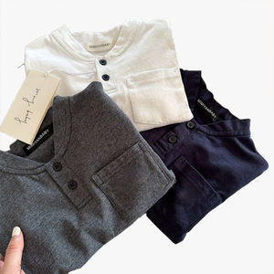 Polo décontracté à manches longues pour garçons, nouveau style, pour tout-petits et jeunes enfants, haut polyvalent, tendance, vêtement de base pour enfants - Product Image 5