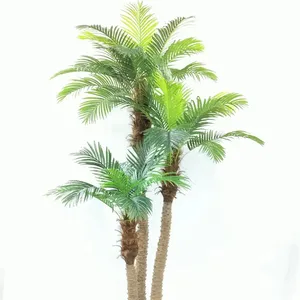 アマゾン売れ筋北EU緑植物高品質プラスチック人工植物装飾的な羽のヤシの木245cm47葉