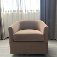 Ferly Offre Spéciale Reginald Chaise Pivotante en Cuir-Base en Chêne Meubles de Salon Fauteuil Canapé à Siège Unique