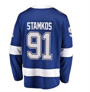 Herren Tampa Bay 86 Nikita Kucherov 91 Steven Stamkos 88 Andrei Vasile vskiy 21 Brayden Point genähtes Hockey trikot - Product Image 3