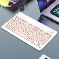 Keyboard Nirkabel, Keyboard Ultra Tipis Isi Ulang yang Senyap untuk iPad Tablet Laptop Ponsel Universal 10 Inci