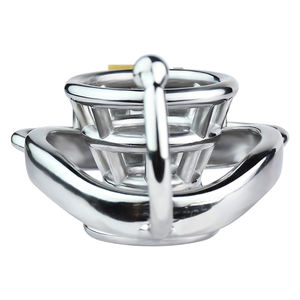 Jaula <span class=keywords><strong>de</strong></span> Castidad para Parejas, Anillo Curvo para Pene, Correa para Pene, Candado para Pene, Juego BDSM, Juguete Sexual <span class=keywords><strong>de</strong></span> Metal 304, <span class=keywords><strong>Precio</strong></span> <span class=keywords><strong>de</strong></span> Fábrica - Product Image 5