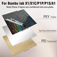 YouQi serpihan halus PEY bertekstur pelat baja pegas PEI pelat bangun untuk Bambu Lab X1/X1C/P1P/P1S/A1 pencetak 3D