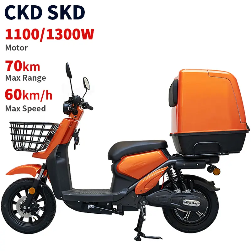 CKD SKD 60 km/h Velocidad máxima 70km rango 1100/1300W entrega de alimentos e moto Scooter Eléctrico ciudad scooter ciclomotor