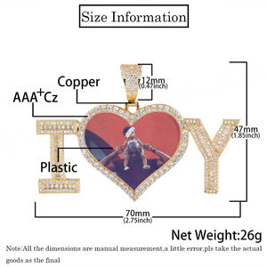 Hip Hop <b>Jewelry</b> Letter <b>Stitching</b> Combination Custom Pictures Necklaces Love Photo Pendant Personality FBKX015 Necklace - Product Image 6