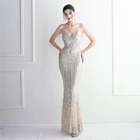 S0890H Nouveau Design Tempérament Sequin Diamant Sirène Banquet Performance Robe De Soirée