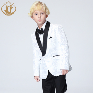 Nimble Weiß Hochwertiges Dreiteiliges Jungen-Anzug-Set Hochzeits-Klavier-Kostüme Kinder-Anzug Partykleidung Baby-Jungen-Anzug - Product Image 3