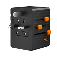 Adaptador de Viaje Universal de 65W 45W 35W con Puertos USB Tipo C, 4 Tomas de Corriente, 10A, Enchufe para EE. UU., Reino Unido y Australia, Conectividad Eléctrica Mundial
