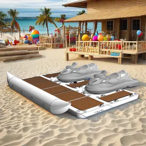 Muelle flotante inflable para fiesta de agua caliente, plataforma de aire, sofá, barco, plataforma flotante inflable para ocio, muelle flotante con diez