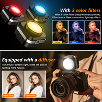 RL-02 Mini Lampe de Remplissage LED COB Portable, Température de Couleur Réglable 2700-6500K, Lumière Bleue 1W, Construction en Plastique, Extérieur