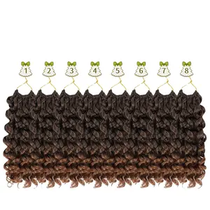 Curl Crochet Hair 8 Packs Water Wave Hair 10 Inch Cabelo encaracolado para mulheres Short Beach Curl Synthe