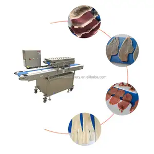 Máquina rebanadora de pechuga de pollo Horizontal automática/rebanadora DE CARNE/máquina cortadora de salmón equipo rebanador cortador de carne fresca