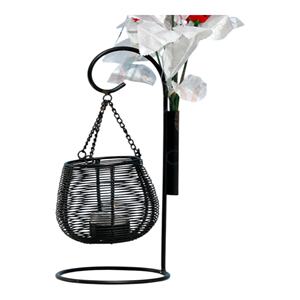 Elegant Aluminium Basket <b>Candle</b> Holder with Flower Design for Office Decor Lightweight Fashion Trend Enhancing Desk Aesthetics - Product Image 1