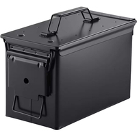 Boîte à munitions étanche verrouillable en acier laminé à froid d'usine, noir et vert, capacité de 8,5 L, garantie de 3 ans