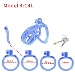 Set di Gabbie di Castità in Silicone e Plastica a Rete, Varie Dimensioni, con Quattro Anelli, Giocattolo Sessuale - Product Image 5