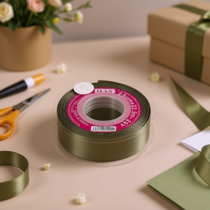 Nastro in Raso ILAN 2,5cm 25Y Verde Oliva D-45 - Product Image 2