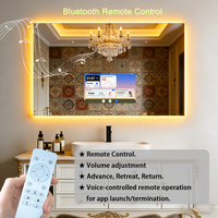 Oteller için Alexa TV ve buğu çözücü ile özelleştirilmiş Modern LED banyo aynası lüks akıllı ayna