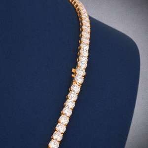 5mm Iced Out Hip Hop Tennis <b>Chain</b> Necklace 925 <b>Sterling</b> <b>Silver</b> Luxury Sparkly VVS Diamond Wedding Gift Jewelry <b>for</b> Men and <b>Women</b> - Product Image 4