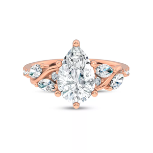 Anillo de Compromiso y Boda con Diamante de Laboratorio Corte Pera, Moderno, Oro Sólido de 10K, Personalizado de 1-5 Quilates, Color D-F, Regalo para Fiesta, Certificado IGI - Product Image 6