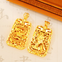 Collar con Colgante de Dragón Clásico Chapado en Oro de 24k, Joyería Hip Hop para Hombres y Mujeres