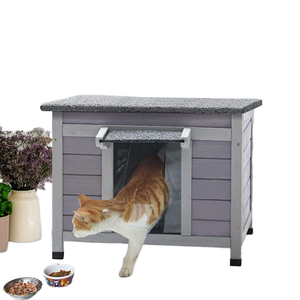 Nhỏ bằng gỗ Thỏ hutch Bunny lồng với PVC Cánh Cửa Thời tiết ngoài trời Hoang Dã mèo nhà dùng một lần trong nhà-thiết kế - Product Image 1