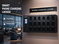 Estación de Carga Rápida Inteligente 2026 para Teléfonos Móviles, Montada en Pared, para Negocios de Alquiler, Centros Comerciales, Aeropuertos y Salas de Espera