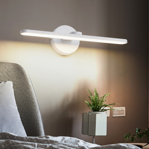 Minimalist White Aluminum LED Wall <b>Lamp</b> 3500K Warm Light <b>Touch</b> Control Dimmable Bedside Wall Mounted Light for Bedroom - Product Image 1