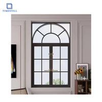Ventanas de Aluminio Estilo Vintage de Cobre, Fabricadas en China, con Marco de Hierro Arqueado Personalizado, Acristalamiento Personalizado Negro