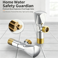 Robinet d'angle en laiton chromé DN15 pour lavabo, commande manuelle, vanne de plomberie pour tuyau d'eau de salle de bain