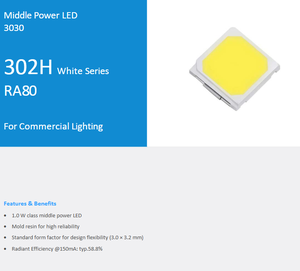 หลอดไฟ LED Ledestar LDR-3030TTB5080 3030 5000K Ra80 1W SMD สำหรับไฟปลูกพืช - Product Image 2