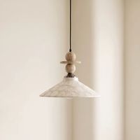 Lampe suspendue en travertin, forme conique, douille E27, lampe décorative pour salon, café