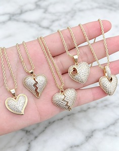 Collar con Colgante de Corazón, Joyería de Moda Chapada en Oro de 18k con Circonitas, Regalo de Aniversario para Mujer - Product Image 4