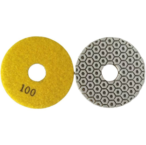 Tampon de <span class=keywords><strong>polissage</strong></span> de sol flexible JDK 4 pouces 7 étapes avec résine humide et sèche pour granit, quartz, marbre, pierre d'ingénierie, personnalisable OEM 100 MM - Product Image 3