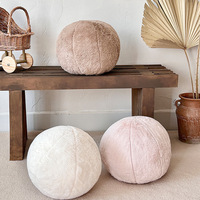 Coussin de style moderne, coussin en forme de boule, tissu en fourrure de lapin doux et de haute qualité, tissu tissé, décoration d'intérieur, coussin décoratif pour canapé