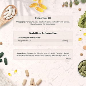 Cápsulas blandas de aceite de menta de alta calidad y alta potencia que favorecen la salud gastrointestinal y alivian las molestias respiratorias. - Product Image 3