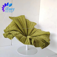 IEasy – chaise pivotante en tissu velours, design créatif italien moderne, fleur, pétale