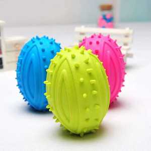 Juguete para masticar de algodón interactivo de lujo para perros medianos, pelota de Rugby para mascotas, sonido Molar resistente a mordeduras, estilo <span class=keywords><strong>Collie</strong></span> para cachorros - Product Image 1