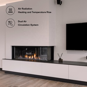 <span class=keywords><strong>Chimenea</strong></span> <span class=keywords><strong>de</strong></span> <span class=keywords><strong>Gas</strong></span> Moderna MEISU.CH <span class=keywords><strong>de</strong></span> Doble Cara Transparente con Piedra Volcánica, Tubo Empotrado en Muebles - Product Image 3