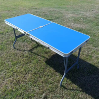 Table de repas d'extérieur pliable en alliage d'aluminium/fer, moderne, imperméable et durable, pour hôtels, conférences, banquets et pique-niques (vente en gros)