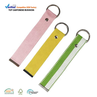 Fournisseur de porte-clés en coton coloré, porte-clés en tissu couleur macaron personnalisés par transfert thermique pour étiquettes de bagages