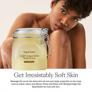 Scrub Corpo Esfoliante al Sale Marino Levigante e Illuminante OEM ODM alla Fragranza di Zucchero e Noce del Marocco Cruelty-Free - Product Image 5